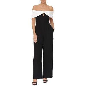 AVEC LES FILLES $249 Crepe Wide Leg Jumpsuit